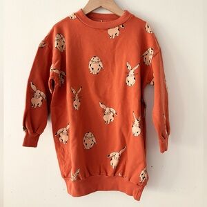 Lotiekids NWT sweatshirt dress orange 4-5Y “mini rodini style” organic cotton